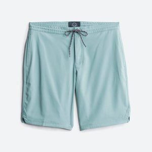Teal hybrid shorts, 32 inch waist, 9 inch inseam